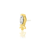14kt Gold Rana White CZ Threadless End