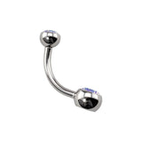 Titanium Threaded Curved Navel Barbell Topless With 5mm Gem