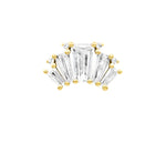 14kt Gold Brooklyn White CZ Threadless End