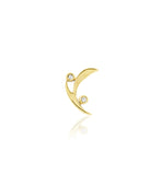 14kt Yellow Gold Winnie White CZ Left Facing Threadless End