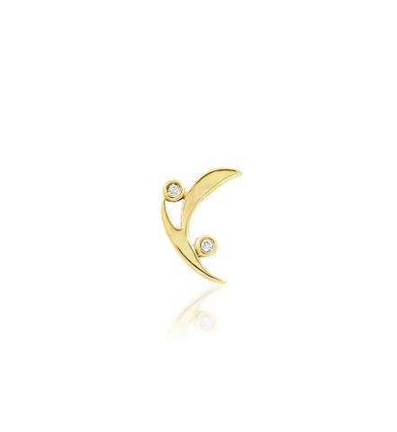 14kt Yellow Gold Winnie White CZ Left Facing Threadless End