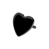 Black PVD Titanium Heart Threadless End