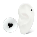 Black PVD Titanium Heart Threadless End