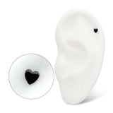 Black PVD Titanium Heart Threadless End