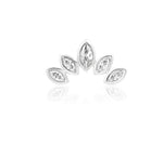 14kt Gold Havana White CZ Threadless End