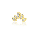 14kt Gold Havana White CZ Threadless End