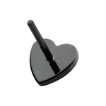 Black PVD Titanium Heart Threadless End