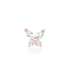 14kt Gold Flutterby White CZ Threadless Top