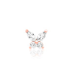 14kt Gold Flutterby White CZ Threadless Top