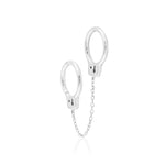 14K Gold Handcuff Double Hinged Ring with Chain