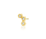 14kt Yellow Gold Buzzin White CZ Threadless End