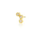 14kt Yellow Gold Buzzin White CZ Threadless End