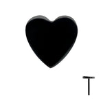 Black PVD Titanium Heart Threadless End