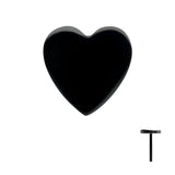 Black PVD Titanium Heart Threadless End