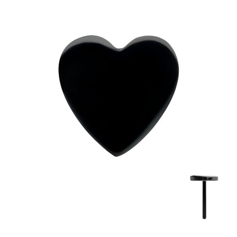 Black PVD Titanium Heart Threadless End