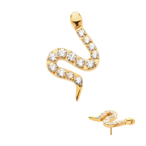 24kt PVD Snake CZ Threadless End