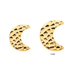 24kt Gold PVD Hammered Crescent Moon Threadless End