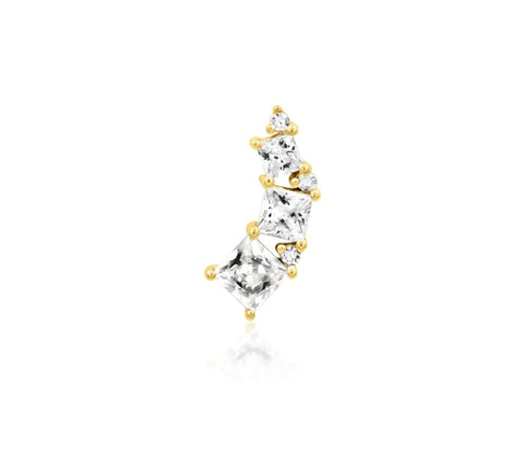 14kt Gold Bridget White CZ Threadless End