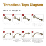 24kt Gold PVD Marquise Threadless End