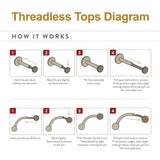 24kt Gold PVD Marquise Threadless End
