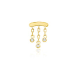 14kt Gold Delilah White CZ Chains Threadless End
