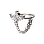 Titanium Triple Marquise CZ with Chains Hinged Segment Clicker