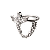 Titanium Triple Marquise CZ with Chains Hinged Segment Clicker