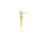 14kt Gold Jojo White CZ Threadless End