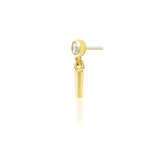 14kt Gold Jojo White CZ Threadless End