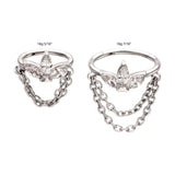 Titanium Triple Marquise CZ with Chains Hinged Segment Clicker