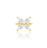 14kt Gold Lilliana White CZ Threadless End
