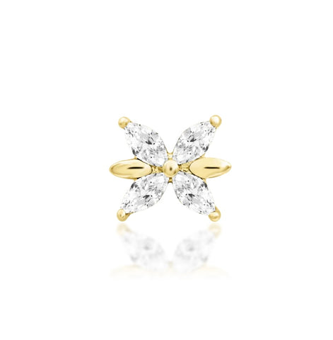 14kt Gold Lilliana White CZ Threadless End
