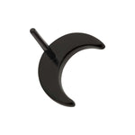 Black PVD Titanium Crescent Moon Threadless End