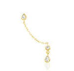 14kt Gold Islay White CZ Chain Threadless End