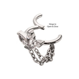 Titanium Triple Marquise CZ with Chains Hinged Segment Clicker
