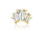 14kt Gold Brooklyn White CZ Threadless End