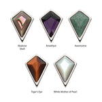 Titanium Bezel Set Kite Shape Stone Threadless End