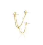 14kt Yellow Gold Victoria White CZ and Chains Threadless Ends