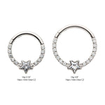 Titanium Star CZ with 1mm CZs Front Facing Hinged Clicker