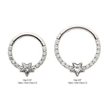 Titanium Star CZ with 1mm CZs Front Facing Hinged Clicker