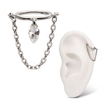 Titanium Chain Dangle Floating Marquise Hinged Segment Clicker
