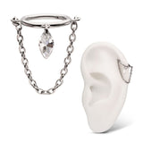 Titanium Chain Dangle Floating Marquise Hinged Segment Clicker