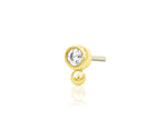 14kt Gold Olivia White CZ Threadless End
