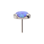 Titanium Prong Set Semi Bezel Opal Threadless End