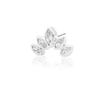 14kt Gold Havana White CZ Threadless End