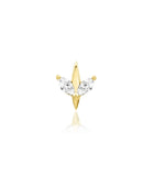 14kt Gold Lucienne White CZ Threadless End