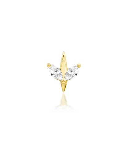 14kt Gold Lucienne White CZ Threadless End