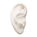 14K Gold Threadless Lotus Pear CZ Top