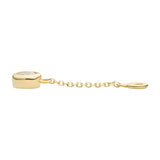 14K Gold Bezel Set CZ Chain Dangle Charm