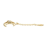 14K Gold Moon CZ Chain Dangle Charm